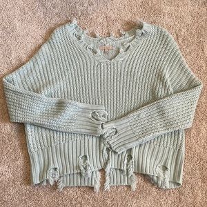 Sea foam Blue Sweater